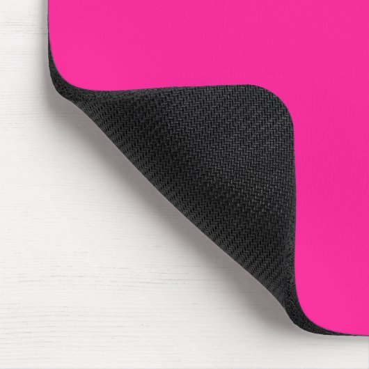 Heet Roze en Wit Curly Script Monogram Muismat (Hoek)