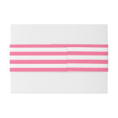 Heet Roze en Wit Gestreepte Invitation Belly Band Uitnodigingen Wikkel (Achterkant Voorbeeld)