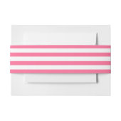 Heet Roze en Wit Gestreepte Invitation Belly Band Uitnodigingen Wikkel (Voorkant Voorbeeld)
