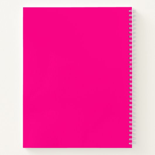 Heet Roze en Wit Leraar Naam Notitieboek (Achterkant)