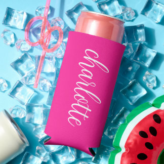 Heet Roze en Wit Meisje Kalligrafie Script