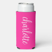 Heet Roze en Wit Meisje Kalligrafie Script (Seltzer Achterkant)