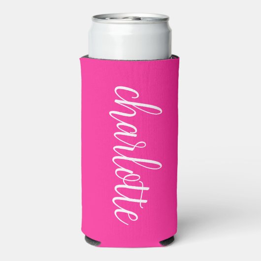 Heet Roze en Wit Meisje Kalligrafie Script (Seltzer Achterkant)