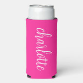 Heet Roze en Wit Meisje Kalligrafie Script (Seltzer Voorkant)