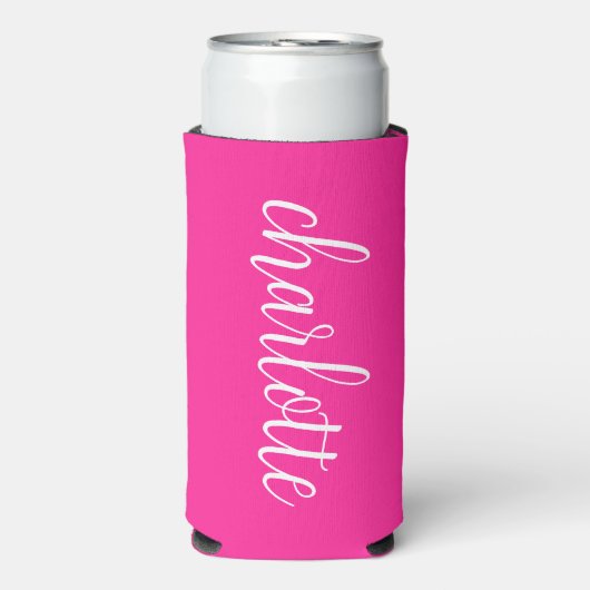 Heet Roze en Wit Meisje Kalligrafie Script (Seltzer Voorkant)