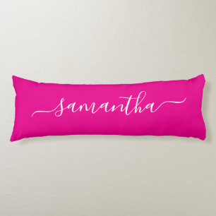 Heet roze en witte elegante script handtekening na lichaamskussen