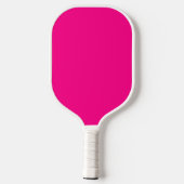 Heet roze en witte gekrulde script pickleball paddle (Achterkant)