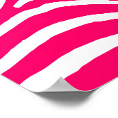 Heet roze en witte zebraprint poster (Hoek)