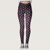 Heet roze en zwart leggings (Voorkant)