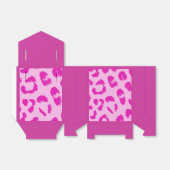 Heet roze en zwart luipaardprint bedankdoosjes (Uitgevouwen)