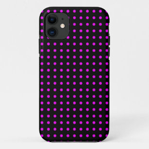 Heet roze en zwart stippenpatroon iPhone 11 hoesje
