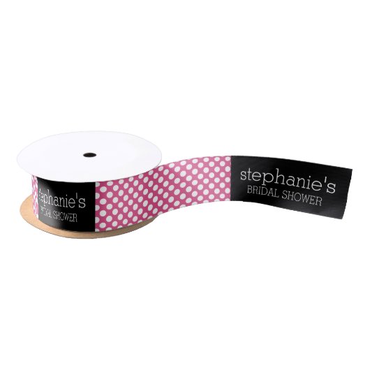 Heet Roze en Zwart Vrijgezellenfeest Preppy Patter Lint (Spoel)