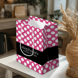 Heet roze en zwarte bruidsdouche preppy patroon klein cadeauzakje