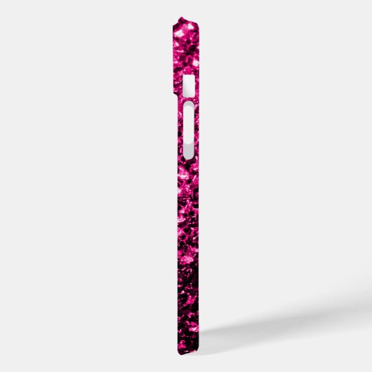 Heet roze faux glitter sparkles Case-Mate iPhone case (Achterkant / Links)
