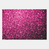 Heet roze faux glitter sparkles inpakpapier vel (Voorkant 3)
