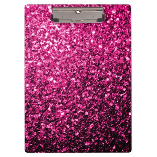 Heet roze faux glitter sparkles klembord (Voorkant)