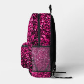 Heet roze faux glitter sparkles Monogram Bedrukte Rugzak (Rechts)
