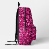 Heet roze faux glitter sparkles Monogram Bedrukte Rugzak (Links)