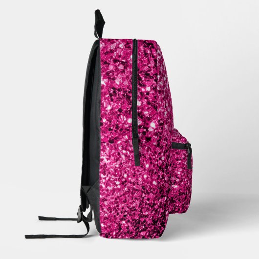 Heet roze faux glitter sparkles Monogram Bedrukte Rugzak (Links)