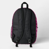 Heet roze faux glitter sparkles Monogram Bedrukte Rugzak (Achterkant)