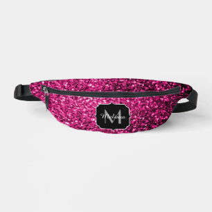 Heet roze faux glitter sparkles Monogram Heuptasje