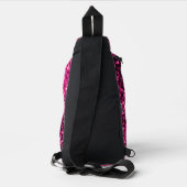 Heet roze faux glitter sparkles Monogram Sling Bag (Achterkant)