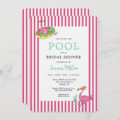 Heet roze Flamingo POOL party Vrijgezellenfeest Kaart (Voorkant / Achterkant)