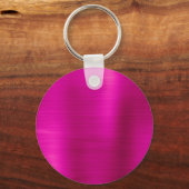 Heet Roze Folie Fancy Monogram Sleutelhanger (Achterkant)