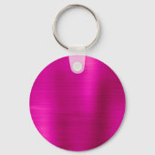 Heet Roze Folie Fancy Monogram Sleutelhanger (Achterkant)