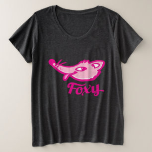 Heet roze foxy brutale vos grafisch gezicht grote maat t-shirt