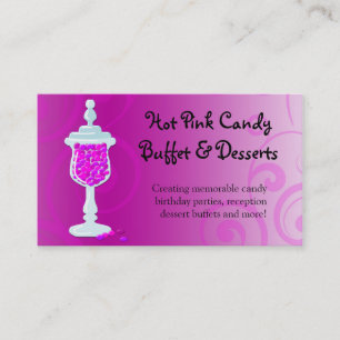 Heet Roze Fuchsia Snoepbuffet Visitekaartje