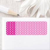Heet roze garen stijl chevrons breien etiket (Insitu)