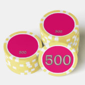 Heet Roze geel 500 gestreepte pokerchip (Opstapeling)