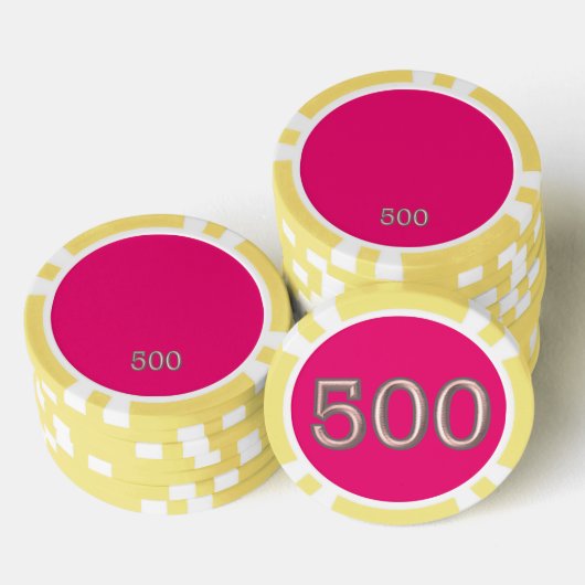 Heet Roze geel 500 gestreepte pokerchip (Opstapeling)