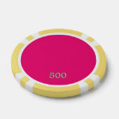 Heet Roze geel 500 gestreepte pokerchip (Enkel)