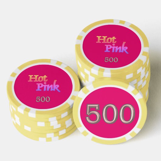 Heet Roze geel 500 gestreepte pokerchip (Opstapeling)