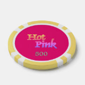 Heet Roze geel 500 gestreepte pokerchip (Enkel)