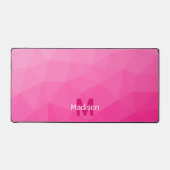 Heet roze geometrisch meshpatroon monogram bureaumat (Voorkant)