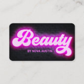 Heet Roze Glam Beauty Salon Haarstylist QR Code Visitekaartje (Voorkant)