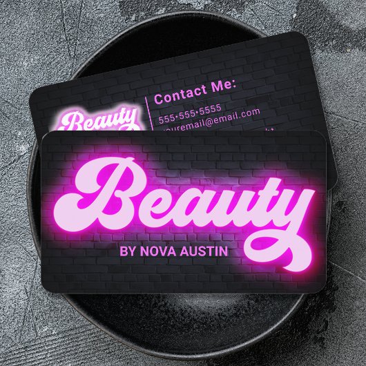 Heet Roze Glam Beauty Salon Haarstylist QR Code Visitekaartje