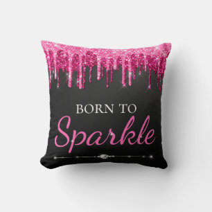 Heet Roze Glam Druppelende Glitters Geboren Om Te Kussen