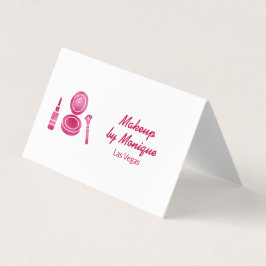 Heet Roze Glam Make-up Artiest QR Code Visitekaartjes