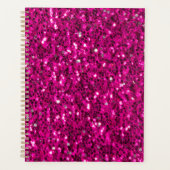 Heet roze glinsterende nepgloeilamp planner (Voorkant)