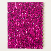Heet roze glinsterende nepgloeilamp planner (Achterkant)