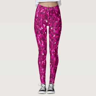Heet roze glinsterende nepgloeilampjes leggings