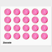 Heet Roze Glitter 21e Verjaardag Naam Ronde Sticker (Vel)