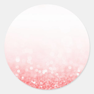 Heet Roze Glitter Custom Trendy Ronde Sticker