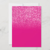 Heet Roze Glitter Gradiënt Bruiloftsfeest Kaart (Achterkant)