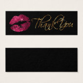 Heet roze glitter lippen - Dank u Mini Visitekaartjes (Voorkant /achterkant)