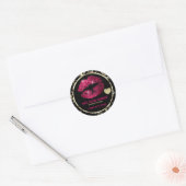 Heet Roze Glitter Lipstick - Marmer Ronde Sticker (Envelop)